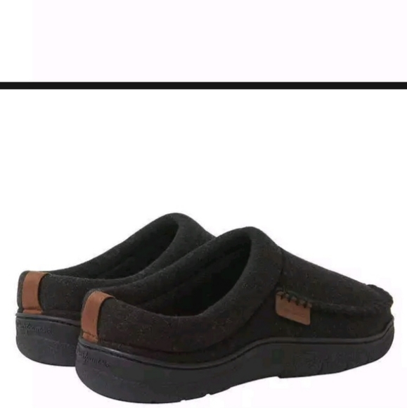 NEW! Dearfoams Men's Slippers Memory Foam Black Sizes S M L XL Fast Shipping NWT - Picture 2 of 8